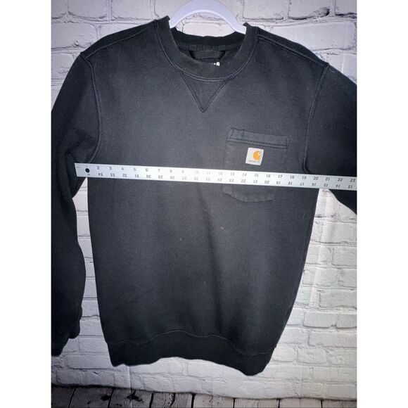 Carhartt Loose Fit Midweight Black Crewneck Pocket Sweatshirt Men’s Small - Picture 7 of 9